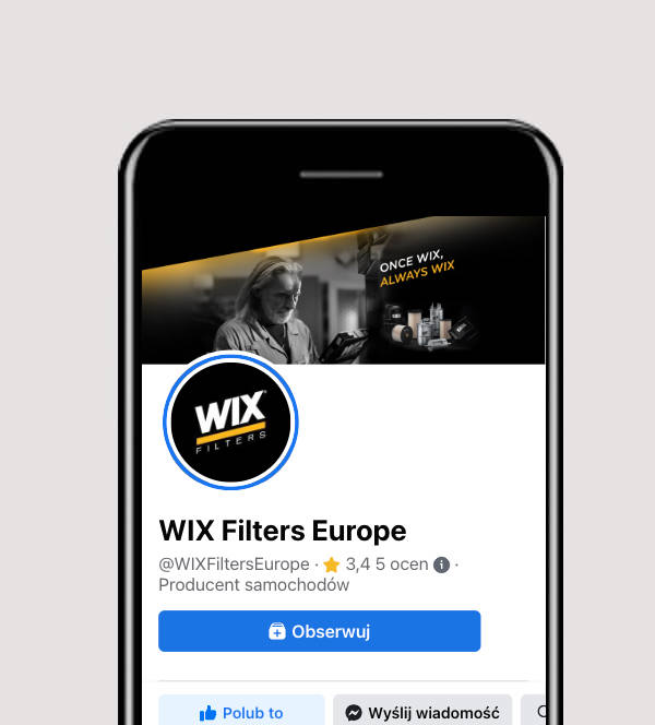 Wir sind auf Facebook – WIX Filters Europe