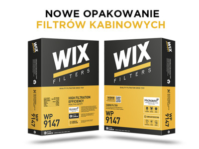 Nowe opakowania filtrów kabinowych WIX Filters
